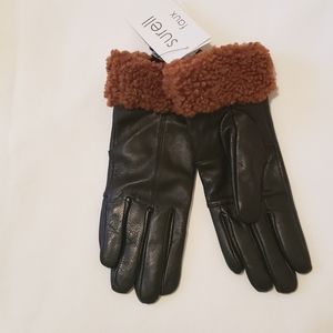 🧤 GENUINE LEATHER GLOVE W/ FAUX FUR CUFF SURELL